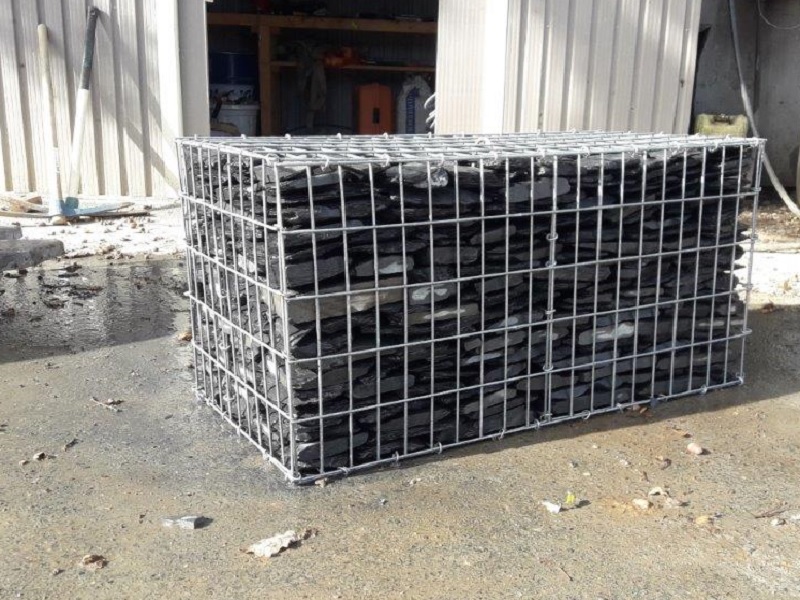 gabion pré-rempli ardoise noire